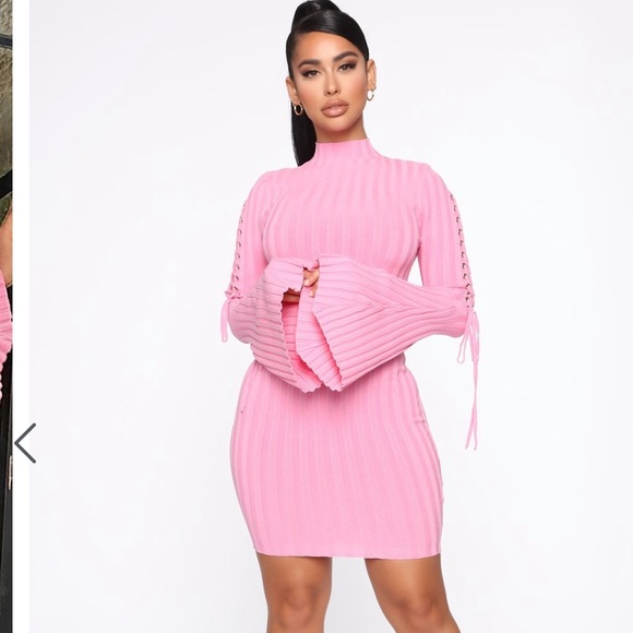 Next To Me Knit Pink Dress From Fashion 